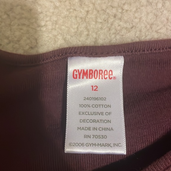 Matching set Gymboree Maroon flower shirt/pants - Picture 3 of 4